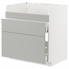 Доставка из Польши METOD / MAXIMERA szafka pod zlew HAVSEN/3fr/2szu, bialy/Havstorp jasnoszary, 80x60 cm ИКЕА-69539347, ЕВРОИКЕА Калининград