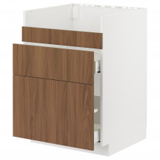 Доставка из Польши METOD / MAXIMERA szafka pod zlew HAVSEN/3fr/2szu, bialy/Tistorp imitacja brazowego orzecha, 60x60 cm ИКЕА-09519366, ЕВРОИКЕА Калининград
