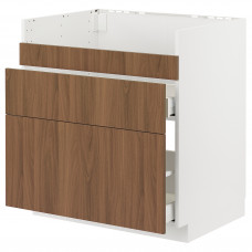 Доставка из Польши METOD / MAXIMERA szafka pod zlew HAVSEN/3fr/2szu, bialy/Tistorp imitacja brazowego orzecha, 80x60 cm ИКЕА-29519214, ЕВРОИКЕА Калининград