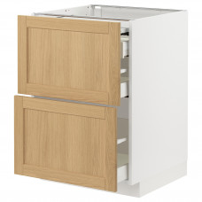 Доставка из Польши METOD / MAXIMERA szafka st z wysuwanym blatem/3szu, bialy/Forsbacka dab, 60x60 cm ИКЕА-79509260, ЕВРОИКЕА Калининград