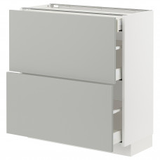 Доставка из Польши METOD / MAXIMERA szafka stj 2fr/3szu, bialy/Havstorp jasnoszary, 80x37 cm ИКЕА-49537976, ЕВРОИКЕА Калининград
