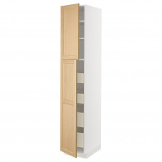 Доставка из Польши METOD / MAXIMERA szafka wys 2drzwi/4szufl, bialy/Forsbacka dab, 40x60x220 cm ИКЕА-69509500, ЕВРОИКЕА Калининград