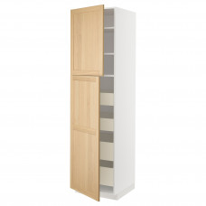 Доставка из Польши METOD / MAXIMERA szafka wys 2drzwi/4szufl, bialy/Forsbacka dab, 60x60x220 cm ИКЕА-09509503, ЕВРОИКЕА Калининград