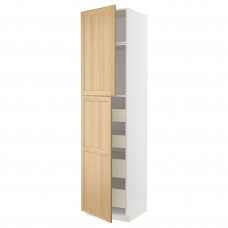 Доставка из Польши METOD / MAXIMERA szafka wys 2drzwi/4szufl, bialy/Forsbacka dab, 60x60x240 cm ИКЕА-39509479, ЕВРОИКЕА Калининград