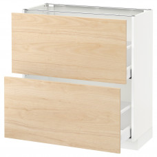 Доставка из Польши METOD / MAXIMERA szafka/2 szu/, bialy/Askersund wzor jasny jesion, 80x37 cm ИКЕА-39215957, ЕВРОИКЕА Калининград
