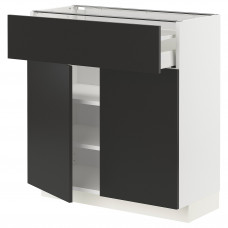Доставка из Польши METOD / MAXIMERA sza stj szuf/2 drz, bialy/Nickebo matowy antracyt, 80x37 cm ИКЕА-69498484, ЕВРОИКЕА Калининград