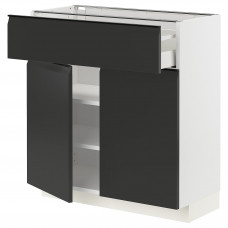 Доставка из Польши METOD / MAXIMERA sza stj szuf/2 drz, bialy/Upplov matowy antracyt, 80x37 cm ИКЕА-29492813, ЕВРОИКЕА Калининград