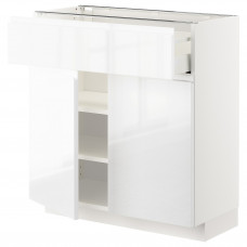 Доставка из Польши METOD / MAXIMERA sza stj szuf/2 drz, bialy/Voxtorp polysk/biel, 80x37 cm ИКЕА-29461859, ЕВРОИКЕА Калининград