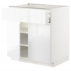 Доставка из Польши METOD / MAXIMERA sza stj szuf/2 drz, bialy/Voxtorp polysk/biel, 80x60 cm ИКЕА-59456998, ЕВРОИКЕА Калининград