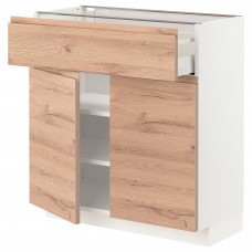 Доставка из Польши METOD / MAXIMERA sza stj szuf/2 drz, bialy/Voxtorp imit. debu, 80x37 cm ИКЕА-69458534, ЕВРОИКЕА Калининград
