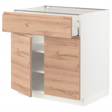 Доставка из Польши METOD / MAXIMERA sza stj szuf/2 drz, bialy/Voxtorp imit. debu, 80x60 cm ИКЕА-59460815, ЕВРОИКЕА Калининград