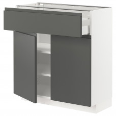 Доставка из Польши METOD / MAXIMERA sza stj szuf/2 drz, bialy/Voxtorp ciemnoszary, 80x37 cm ИКЕА-99458269, ЕВРОИКЕА Калининград