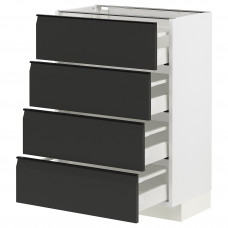 Доставка из Польши METOD / MAXIMERA sza st 4fr/4szu, bialy/Upplov matowy antracyt, 60x37 cm ИКЕА-69493679, ЕВРОИКЕА Калининград