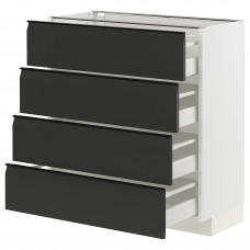 Доставка из Польши METOD / MAXIMERA ул Шах 4фр/4сз, bialy/Upplov matowy antracyt, 80x37 cm ИКЕА-99494106, ЕВРОИКЕА Калининград