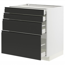 Доставка из Польши METOD / MAXIMERA sza st 4fr/4szu, bialy/Upplov matowy antracyt, 80x60 cm ИКЕА-09493347, ЕВРОИКЕА Калининград