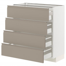 Доставка из Польши METOD / MAXIMERA sza st 4fr/4szu, bialy/Upplov matowy ciemnobezowy, 80x37 cm ИКЕА-59492487, ЕВРОИКЕА Калининград