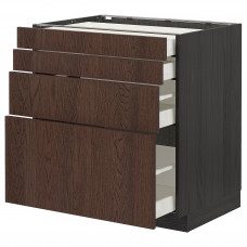 Доставка из Польши METOD / MAXIMERA sza st 4fr/4szu, czarny/Sinarp brazowy, 80x60 cm ИКЕА-39405735, ЕВРОИКЕА Калининград