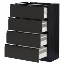 Доставка из Польши METOD / MAXIMERA sza st 4fr/4szu, czarny/Upplov matowy antracyt, 60x37 cm ИКЕА-69495287, ЕВРОИКЕА Калининград