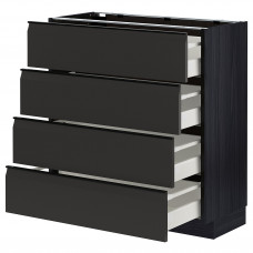 Доставка из Польши METOD / MAXIMERA sza st 4fr/4szu, czarny/Upplov matowy antracyt, 80x37 cm ИКЕА-89495677, ЕВРОИКЕА Калининград