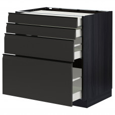 Доставка из Польши METOD / MAXIMERA sza st 4fr/4szu, czarny/Upplov matowy antracyt, 80x60 cm ИКЕА-79495569, ЕВРОИКЕА Калининград