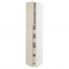 Доставка из Польши METOD / MAXIMERA szafka wys 2drzwi/4szufl, bialy/Havstorp bezowy, 40x60x220 cm ИКЕА-09460846, ЕВРОИКЕА Калининград