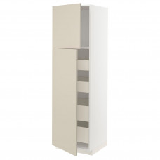 Доставка из Польши METOD / MAXIMERA szafka wys 2drzwi/4szufl, bialy/Havstorp bezowy, 60x60x200 cm ИКЕА-79455813, ЕВРОИКЕА Калининград