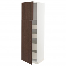 Доставка из Польши METOD / MAXIMERA szafka wys 2drzwi/4szufl, bialy/Sinarp brazowy, 60x60x200 cm ИКЕА-69469900, ЕВРОИКЕА Калининград