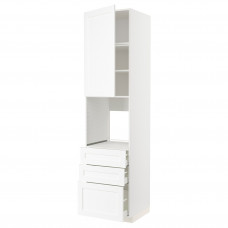 Доставка из Польши METOD / MAXIMERA szaf wys n piek/drz/3 szu, bialy Enkoping/bialy imitacja drewna, 60x60x240 cm ИКЕА-99473585, ЕВРОИКЕА Калининград