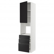 Доставка из Польши METOD / MAXIMERA szaf wys n piek/drz/3 szu, bialy/Upplov matowy antracyt, 60x60x240 cm ИКЕА-79493551, ЕВРОИКЕА Калининград