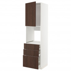 Доставка из Польши METOD / MAXIMERA szaf wys n piek/drz/3 szu, bialy/Sinarp brazowy, 60x60x220 cm ИКЕА-39457017, ЕВРОИКЕА Калининград