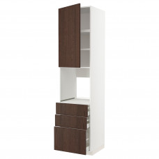 Доставка из Польши METOD / MAXIMERA szaf wys n piek/drz/3 szu, bialy/Sinarp brazowy, 60x60x240 cm ИКЕА-69455998, ЕВРОИКЕА Калининград
