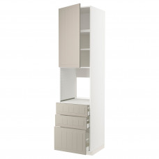 Доставка из Польши METOD / MAXIMERA szaf wys n piek/drz/3 szu, bialy/Stensund bezowy, 60x60x240 cm ИКЕА-09469663, ЕВРОИКЕА Калининград