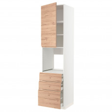 Доставка из Польши METOD / MAXIMERA szaf wys n piek/drz/3 szu, bialy/Voxtorp imit. debu, 60x60x240 cm ИКЕА-59469024, ЕВРОИКЕА Калининград