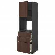 Доставка из Польши METOD / MAXIMERA szaf wys n piek/drz/3 szu, czarny/Sinarp brazowy, 60x60x200 cm ИКЕА-59456069, ЕВРОИКЕА Калининград