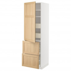 Доставка из Польши METOD / MAXIMERA w sz z pol/4 szu/drz/2 fr, bialy/Forsbacka dab, 60x60x200 cm ИКЕА-69509473, ЕВРОИКЕА Калининград