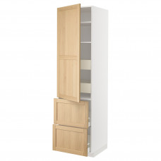 Доставка из Польши METOD / MAXIMERA w sz z pol/4 szu/drz/2 fr, bialy/Forsbacka dab, 60x60x220 cm ИКЕА-19509461, ЕВРОИКЕА Калининград