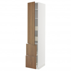 Доставка из Польши METOD / MAXIMERA w sz z pol/4 szu/drz/2 fr, bialy/Tistorp imitacja brazowego orzecha, 40x60x220 cm ИКЕА-59518897, ЕВРОИКЕА Калининград