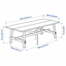 Доставка из Польши ⭐⭐⭐⭐⭐ MOCKELBY / IKEA PS 2012 stol i 6 krzesel, dab/czarny, 235x100 cm,ИКЕА-99131790, Евро Икеа Калининград