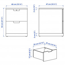 Доставка из Польши ⭐⭐⭐⭐⭐ NORDLI komoda, 2 szuflady, bialy, 40x54 cm,ИКЕА-09239827, Евро Икеа Калининград