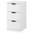 Доставка из Польши NORDLI komoda, 3 szuflady, bialy, 40x76 cm ИКЕА-39239835, ЕВРОИКЕА Калининград