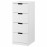 Доставка из Польши NORDLI komoda, 4 szuflady, bialy, 40x99 cm ИКЕА-79239843, ЕВРОИКЕА Калининград