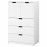 Доставка из Польши NORDLI komoda, 5 szuflad, bialy, 80x122 cm ИКЕА-29276550, ЕВРОИКЕА Калининград