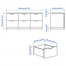 Доставка из Польши ⭐⭐⭐⭐⭐ NORDLI komoda, 6 szuflad, bialy, 120x54 cm,ИКЕА-29239497, Евро Икеа Калининград