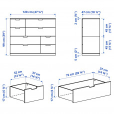 Доставка из Польши ⭐⭐⭐⭐⭐ NORDLI komoda, 8 szuflad, bialy, 120x99 cm,ИКЕА-79239503, Евро Икеа Калининград