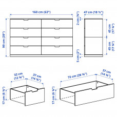 Доставка из Польши ⭐⭐⭐⭐⭐ NORDLI komoda, 8 szuflad, bialy, 160x99 cm,ИКЕА-29239505, Евро Икеа Калининград