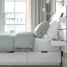 Доставка из Польши ⭐⭐⭐⭐⭐ NORDLI rama lozka z pojemnik i materacem,ИКЕА-49536868, Евро Икеа Калининград