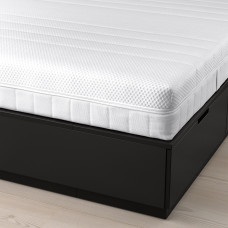 Доставка из Польши ⭐⭐⭐⭐⭐ NORDLI rama lozka z pojemnik i materacem, antracyt/Akrehamn twardy, 90x200 cm,ИКЕА-39536883, Евро Икеа Калининград