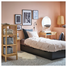 Доставка из Польши ⭐⭐⭐⭐⭐ NORDLI rama lozka z pojemnik i materacem, antracyt/Akrehamn twardy, 90x200 cm,ИКЕА-39536883, Евро Икеа Калининград