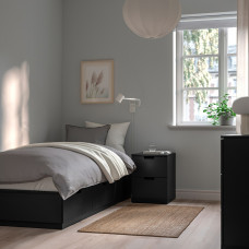 Доставка из Польши ⭐⭐⭐⭐⭐ NORDLI rama lozka z pojemnik i materacem, antracyt/Akrehamn twardy, 90x200 cm,ИКЕА-39536883, Евро Икеа Калининград