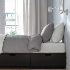 Доставка из Польши ⭐⭐⭐⭐⭐ NORDLI rama lozka z pojemnik i materacem, antracyt/Akrehamn twardy, 90x200 cm,ИКЕА-39536883, Евро Икеа Калининград